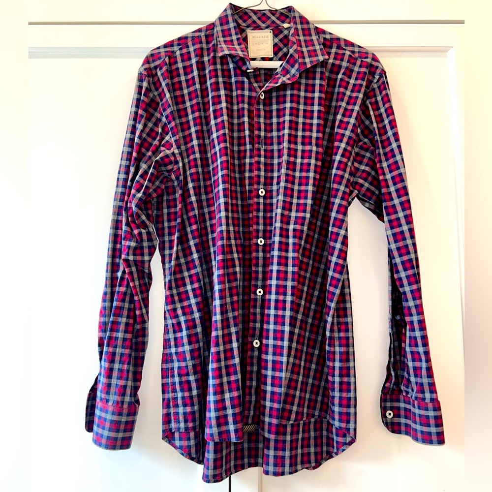 Plaid Billy Reid Button Down Dress Shirt